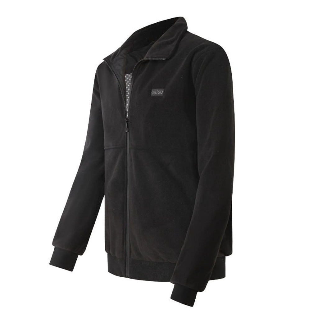 Heated Jacket Fleece with Stand Collar Full Zip and Ribbed Cuffs
