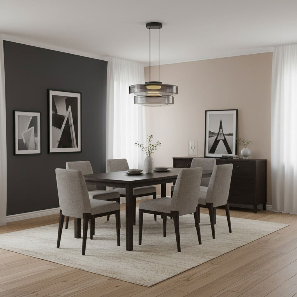 Glass Pendant Light Fixture Minimalist Layered Shade in Six Sizes with Warm LED
