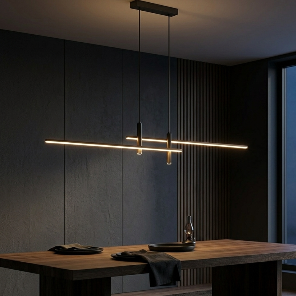Pendant Light Minimalist Metal LED Ceiling Light Dimmable in Three Lengths to 150 cm