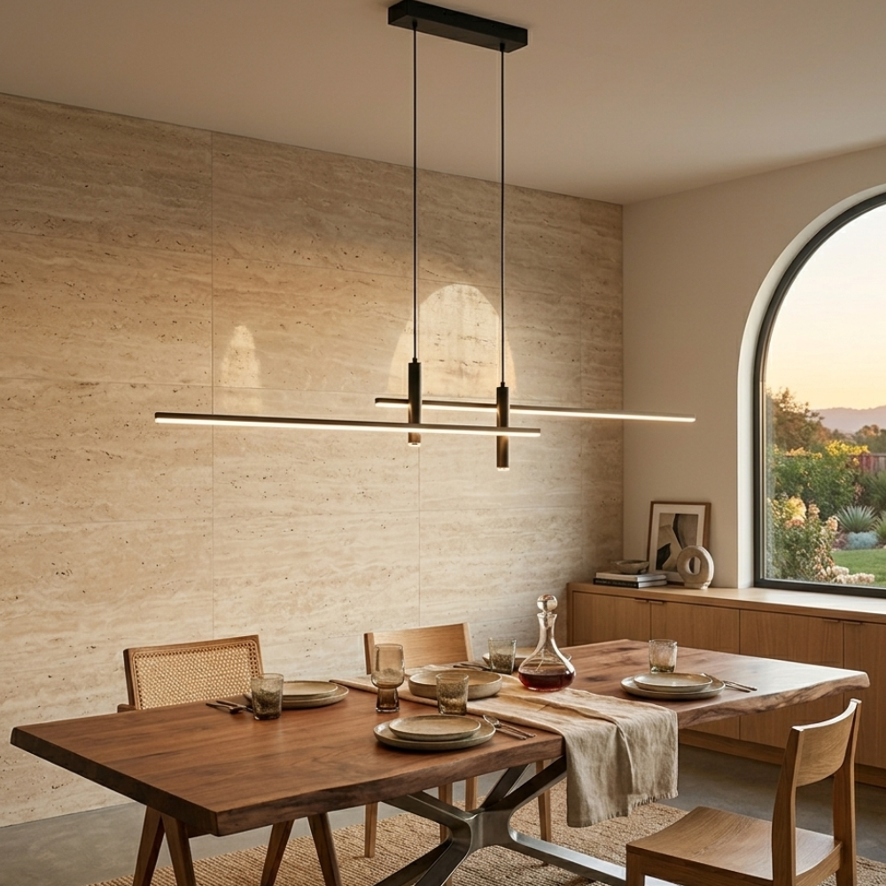 Pendant Light Minimalist Metal LED Ceiling Light Dimmable in Three Lengths to 150 cm