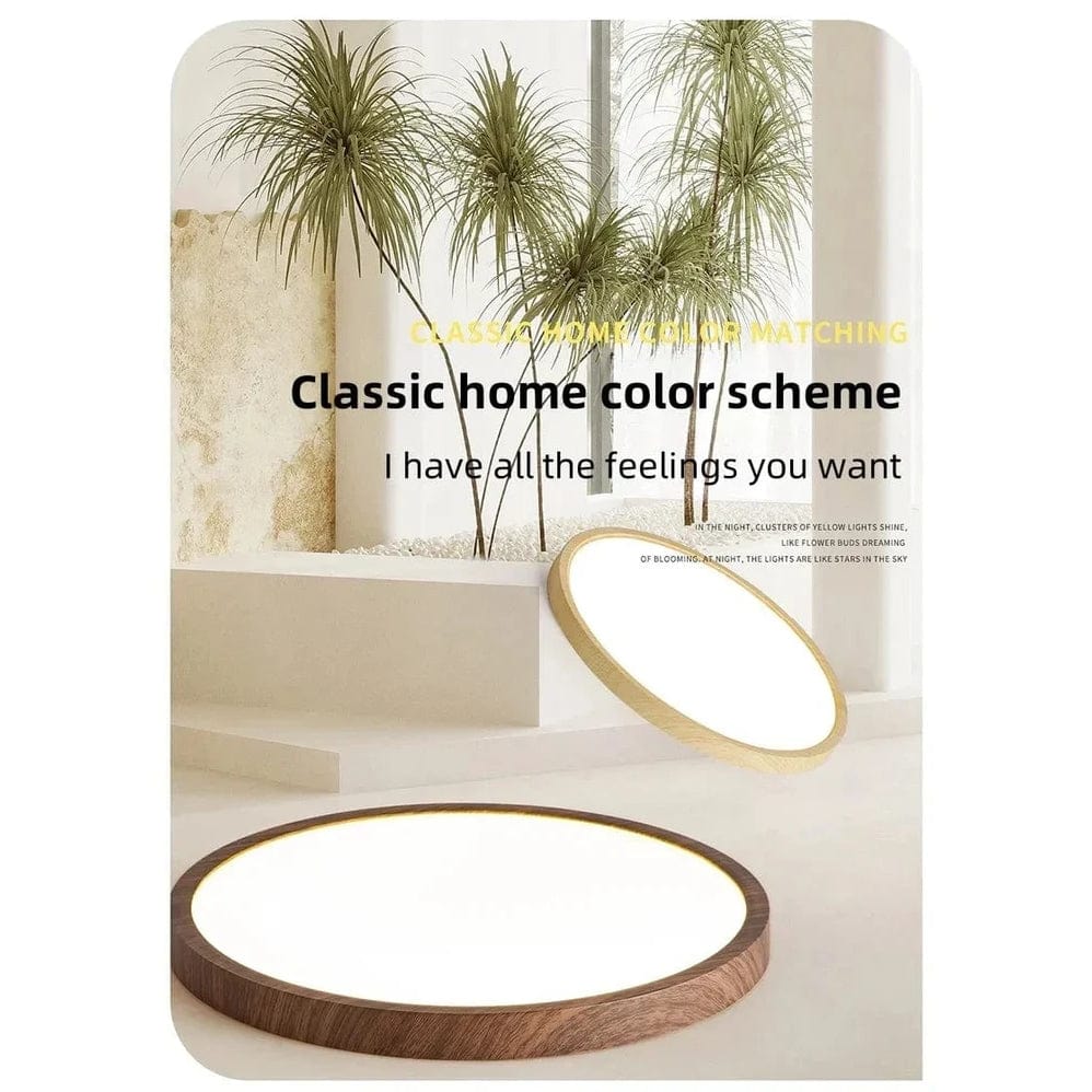 Ceiling Light Fixture Ultrathin Wooden LED Ceiling Light Just 2.5 cm Thick in Two Sizes