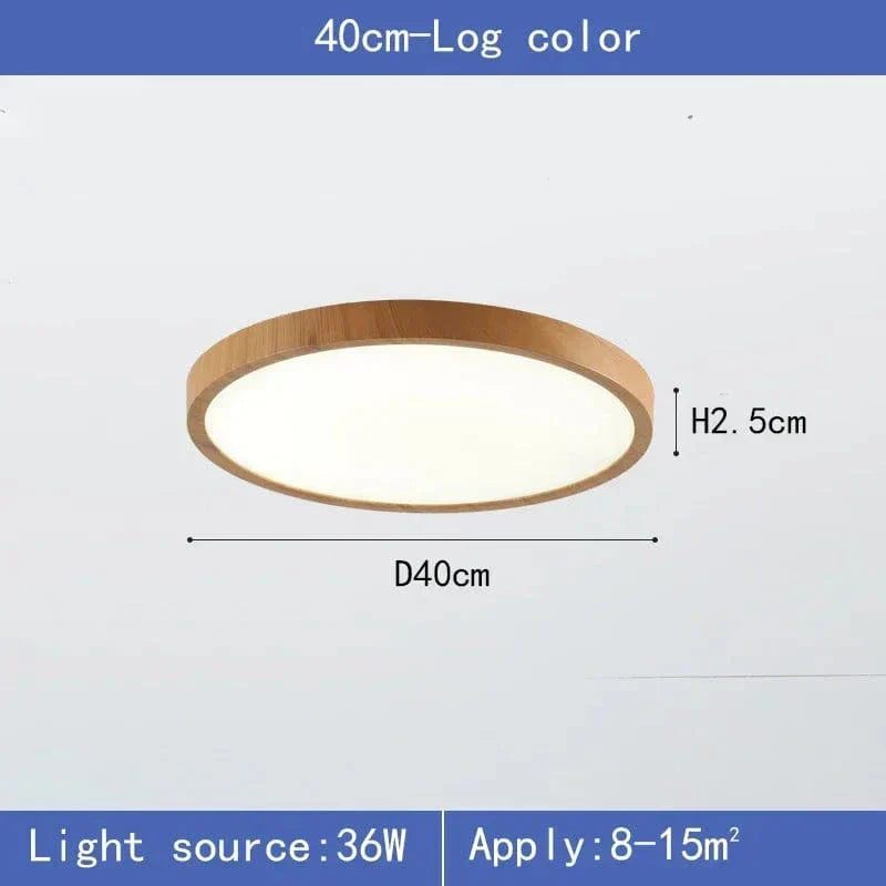 Ceiling Light Fixture Ultrathin Wooden LED Ceiling Light Just 2.5 cm Thick in Two Sizes