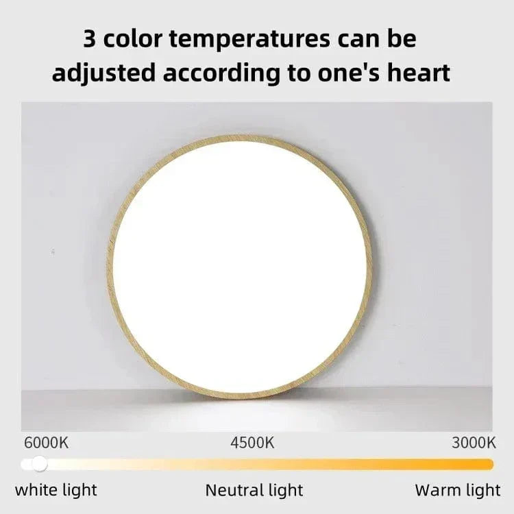 Ceiling Light Fixture Ultrathin Wooden LED Ceiling Light Just 2.5 cm Thick in Two Sizes