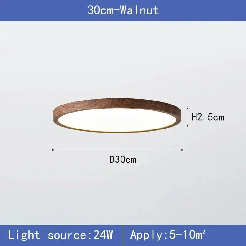 Ceiling Light Fixture Ultrathin Wooden LED Ceiling Light Just 2.5 cm Thick in Two Sizes