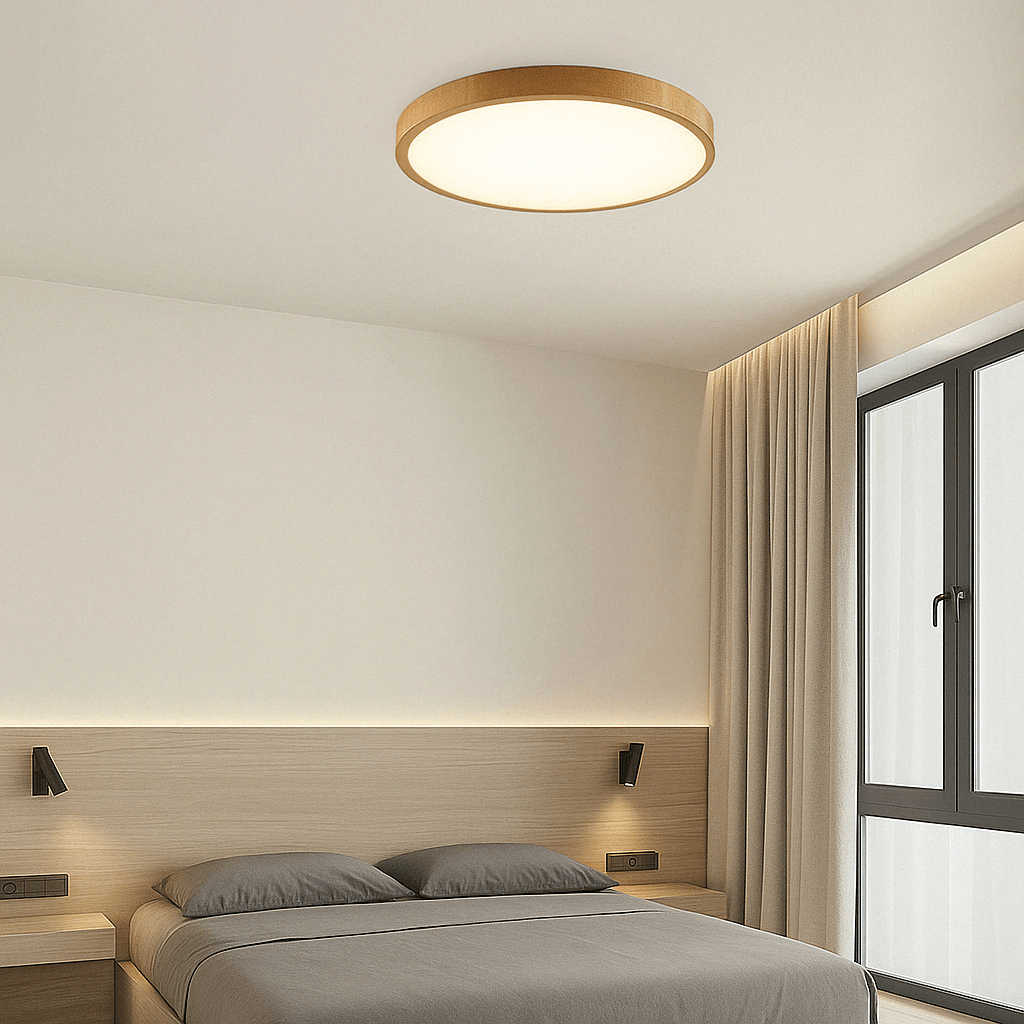 Ceiling Light Fixture Ultrathin Wooden LED Ceiling Light Just 2.5 cm Thick in Two Sizes