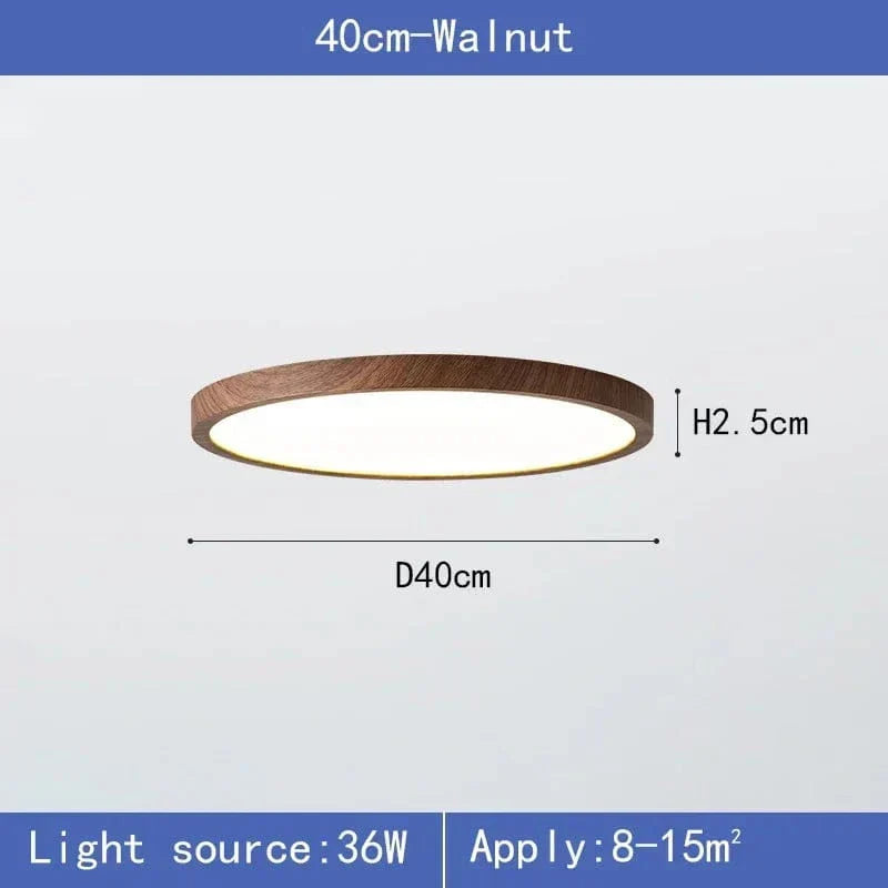 Ceiling Light Fixture Ultrathin Wooden LED Ceiling Light Just 2.5 cm Thick in Two Sizes
