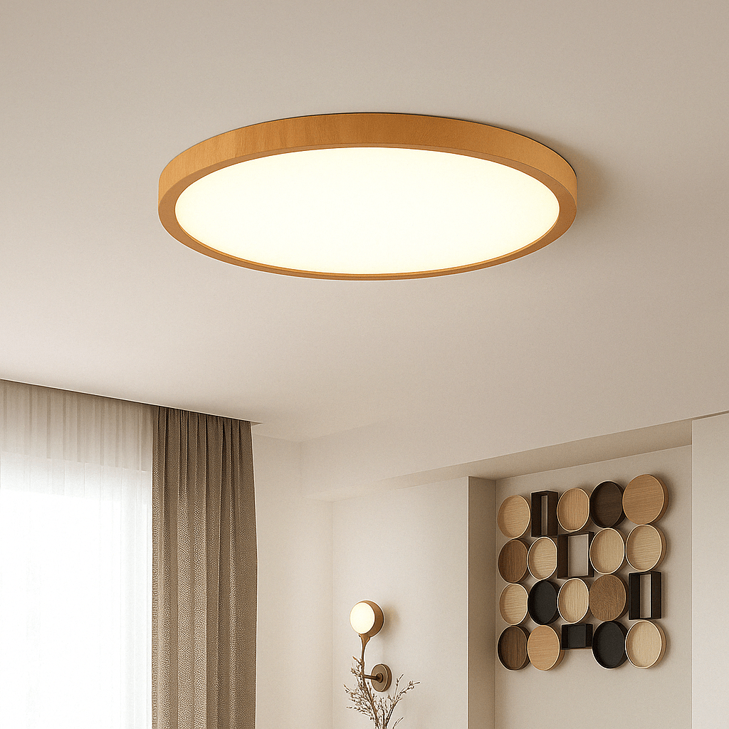 Ceiling Light Fixture Ultrathin Wooden LED Ceiling Light Just 2.5 cm Thick in Two Sizes