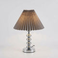Modern Table Lamp Pleated Conical Shade with Stacked Sphere Stem and Three Colors