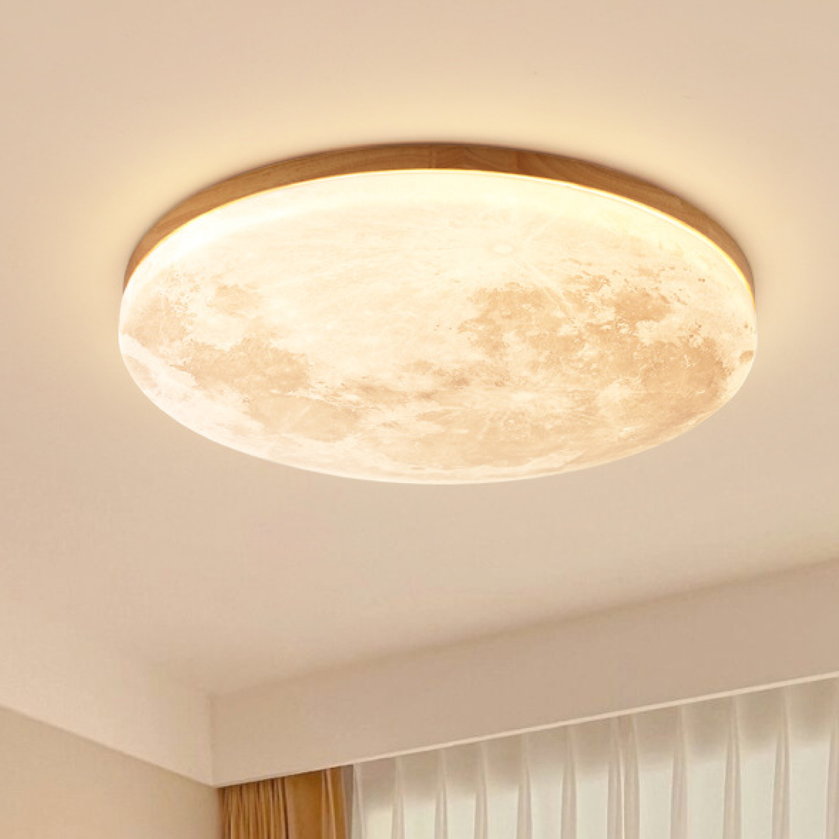 Modern Moon Ceiling Light LED Disc Bedroom Ceiling Lights for Rooms to 15 Square Meters