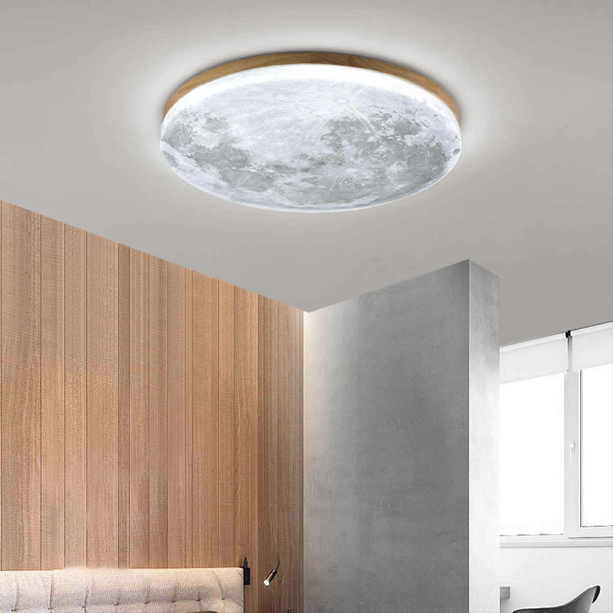 Modern Moon Ceiling Light LED Disc Bedroom Ceiling Lights for Rooms to 15 Square Meters