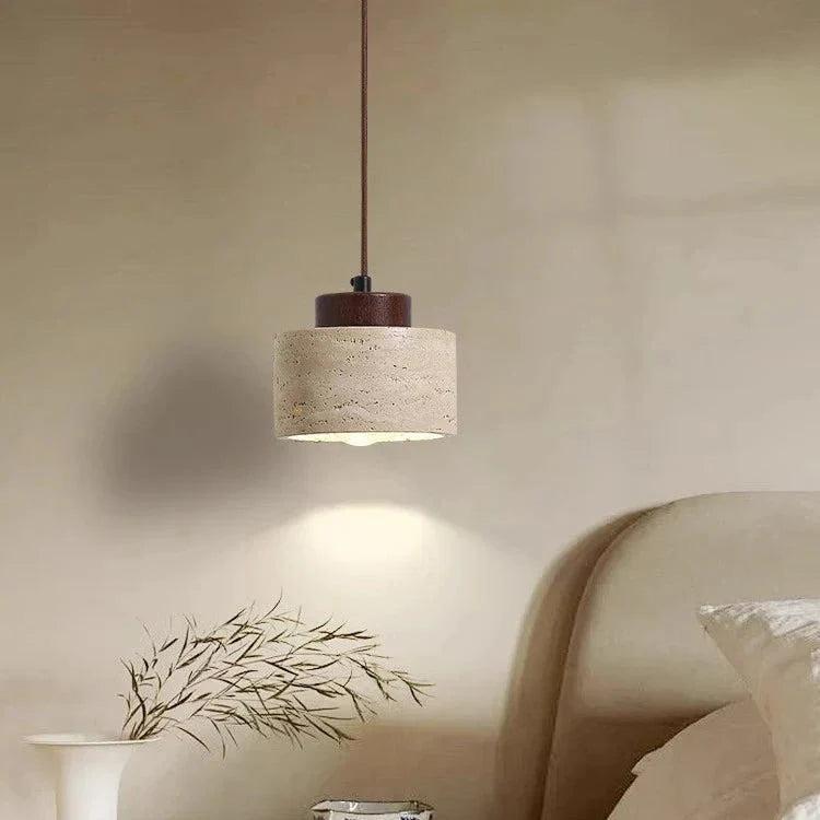 Travertine Pendant Light Natural Stone Nordic Kitchen Ceiling Lights in Two Heights
