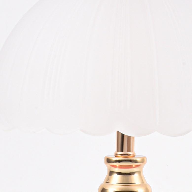 Table Lamp Nordic Half Dome with Ceramic and Glass Shade as a Bedside Lamp or Desk Lamp