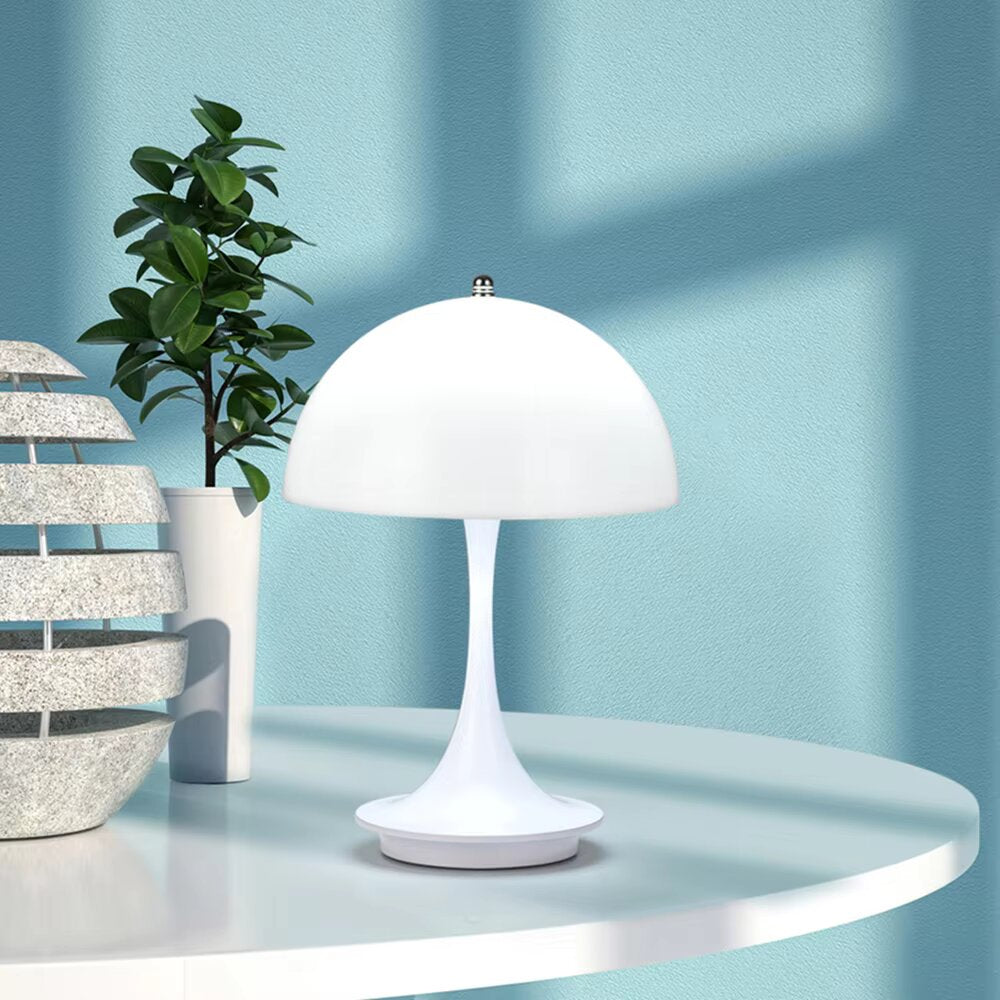 Wireless Table Lamp Modern Metal and Glass Table Lamps with 1800 mAh Battery