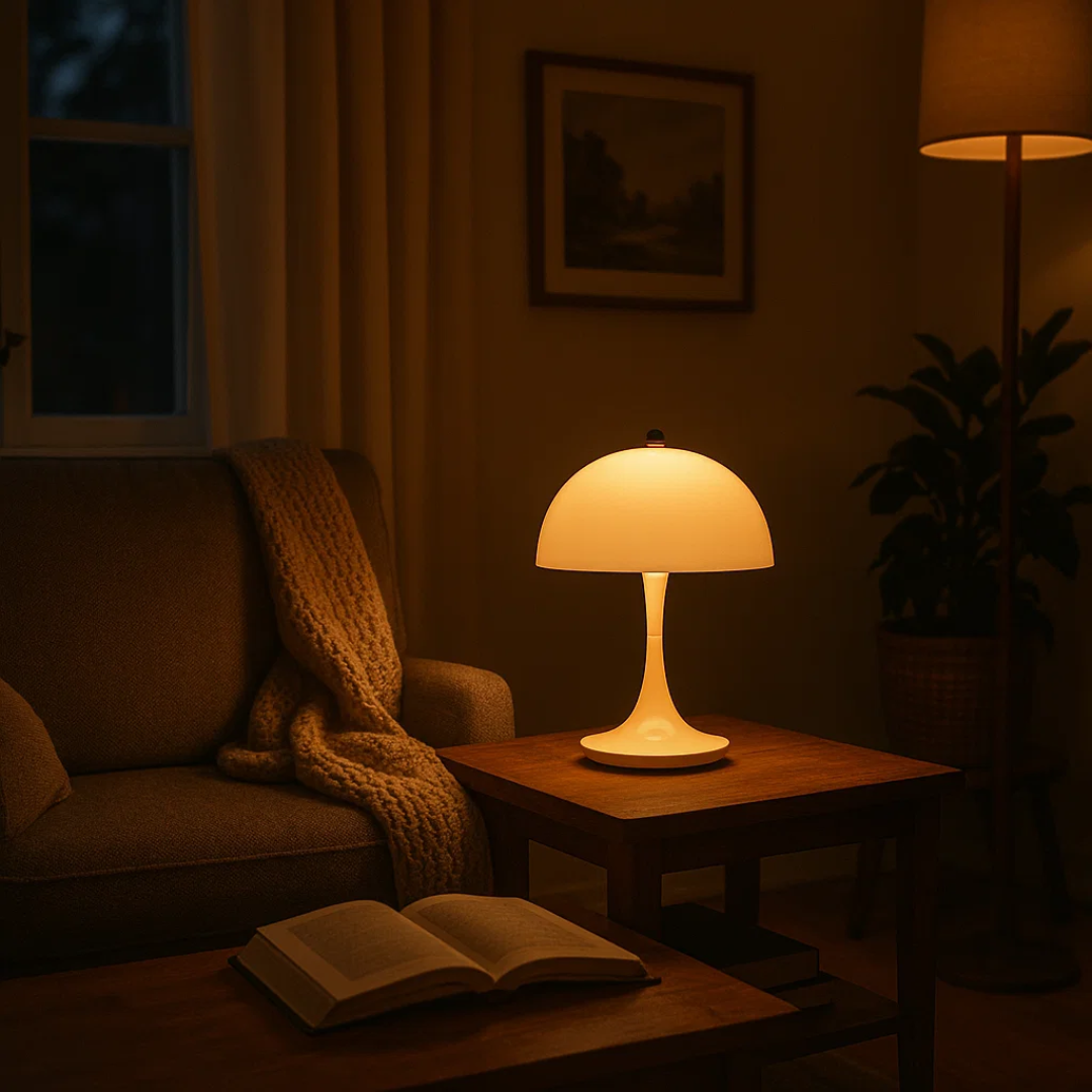 Wireless Table Lamp Modern Metal and Glass Table Lamps with 1800 mAh Battery