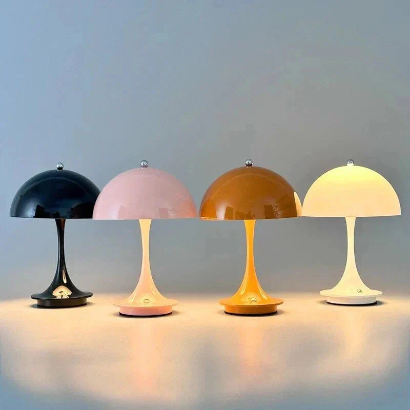 Wireless Table Lamp Modern Metal and Glass Table Lamps with 1800 mAh Battery