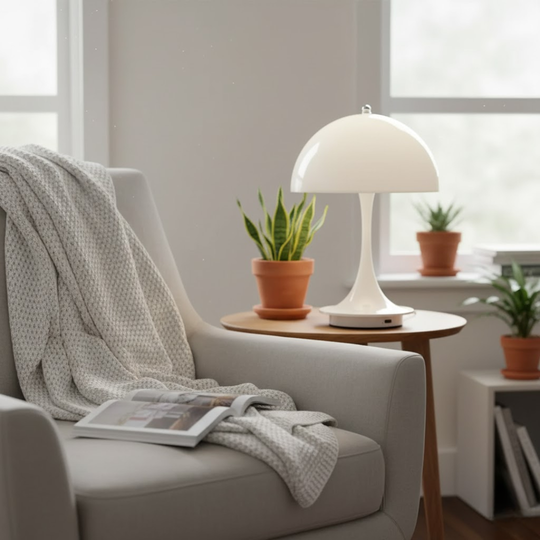Wireless Table Lamp Modern Metal and Glass Table Lamps with 1800 mAh Battery