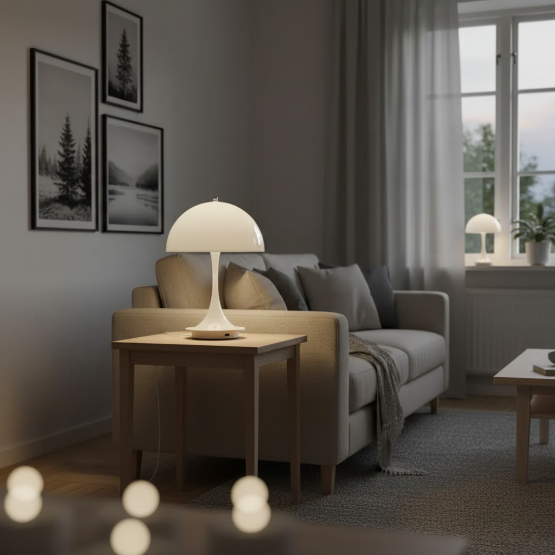 Wireless Table Lamp Modern Metal and Glass Table Lamps with 1800 mAh Battery