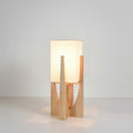 Floor Lamp Wabi Sabi Handcrafted Fabric Shade Modern Floor Lamp with Wooden Base