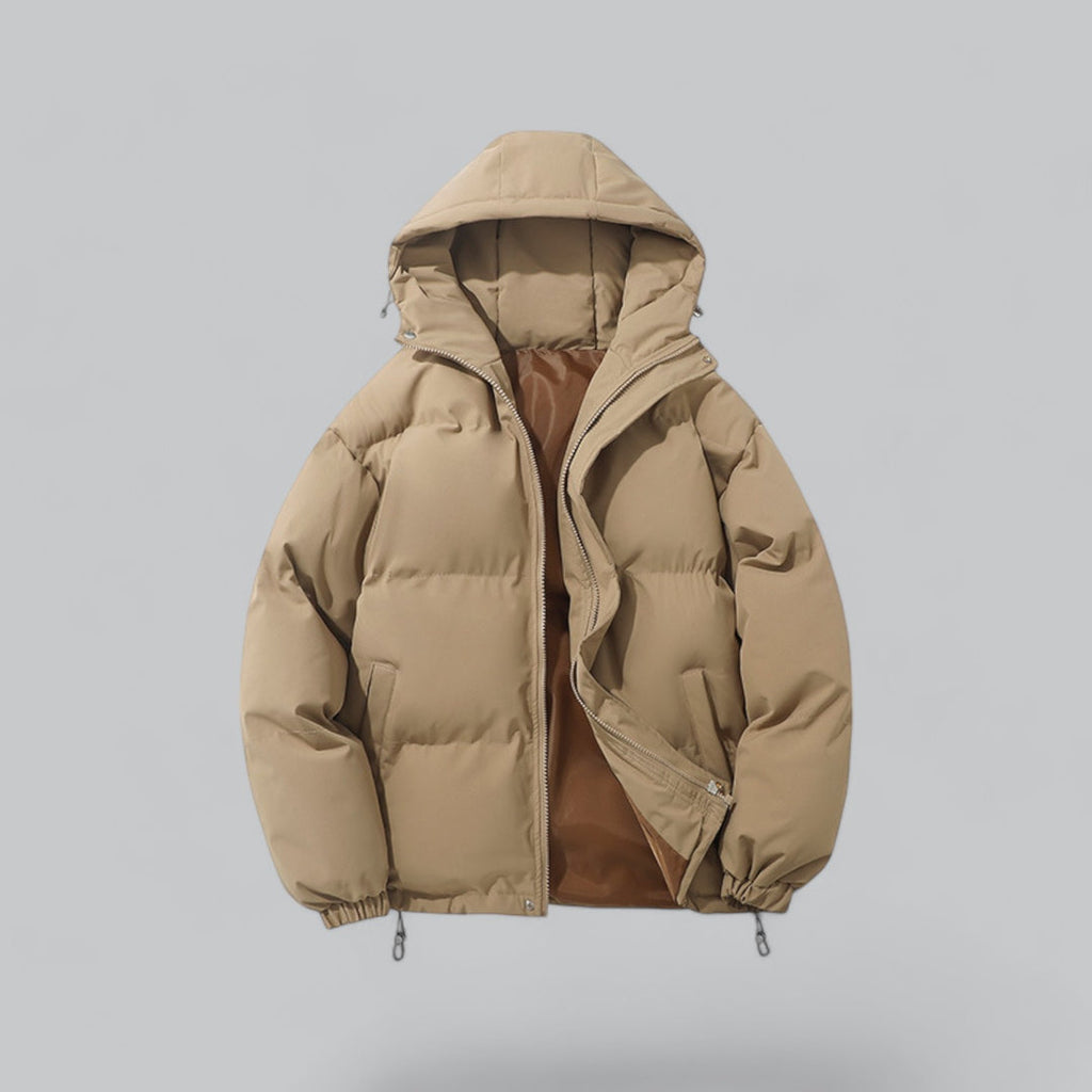 Coat Winter Jacket Padded Parka with Hood Cut Loose for Layering