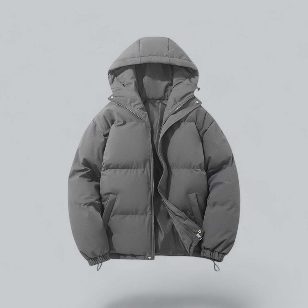 Coat Winter Jacket Padded Parka with Hood Cut Loose for Layering