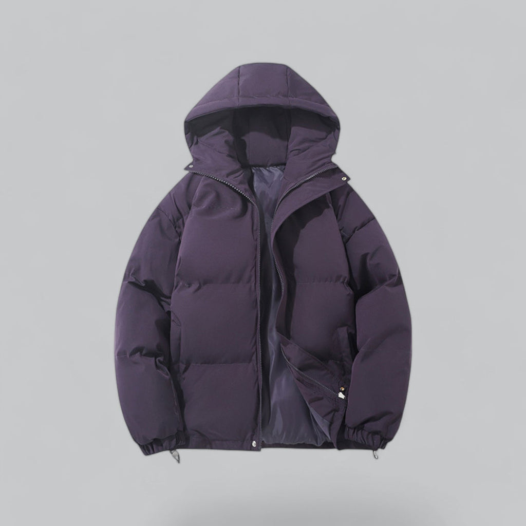 Coat Winter Jacket Padded Parka with Hood Cut Loose for Layering