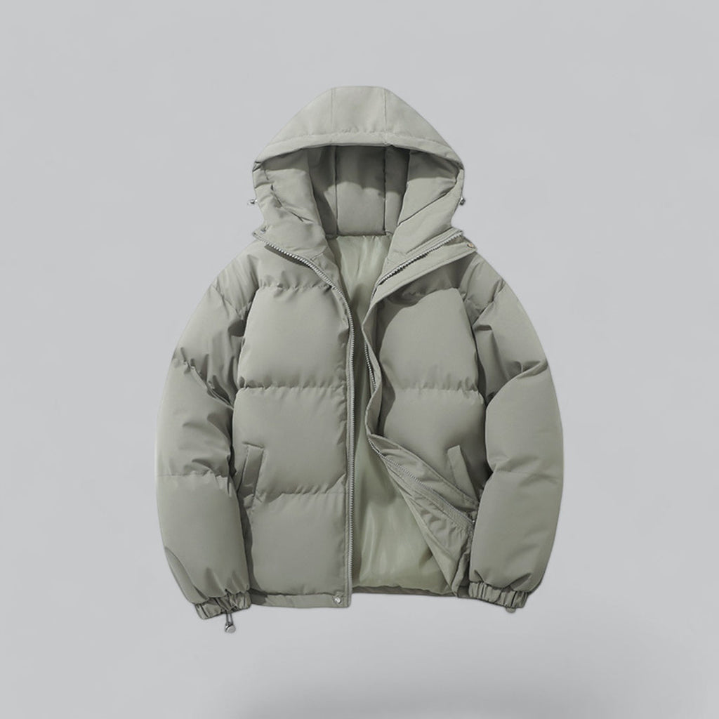 Coat Winter Jacket Padded Parka with Hood Cut Loose for Layering