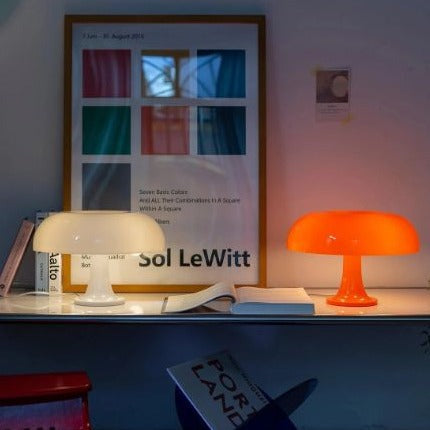 Mushroom Table Lamp Scandinavian Dome Shade Bedroom Lamps with E27 Base in Two Sizes
