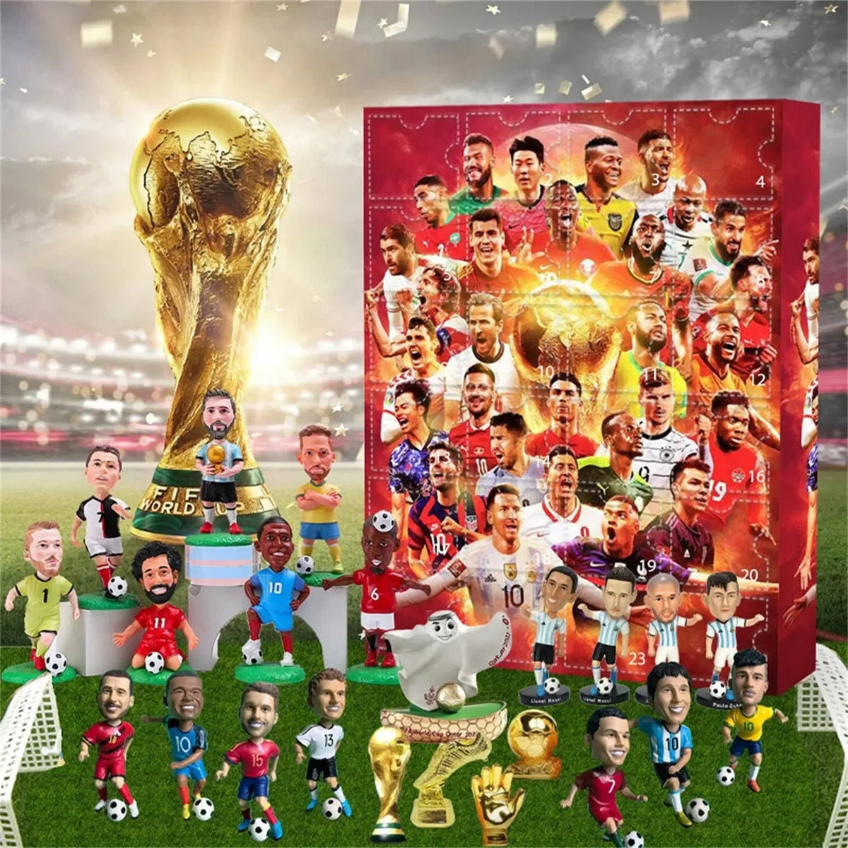 Advent Calendar Soccer Themed with Football Rings and Whistles for Kids
