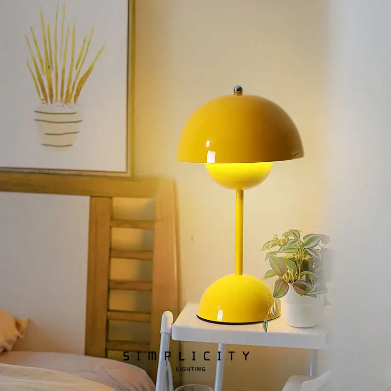 Wireless Table Lamp Minimalist LED Desk Lamp with Touch Dimming in Eight Colors