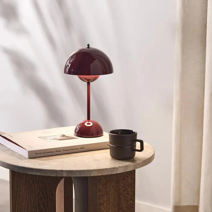 Wireless Table Lamp Minimalist LED Desk Lamp with Touch Dimming in Eight Colors
