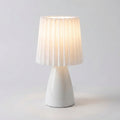 Ceramic Table Lamp Scandinavian Pleated Shade Ceramic Lamp with Three Light Colors