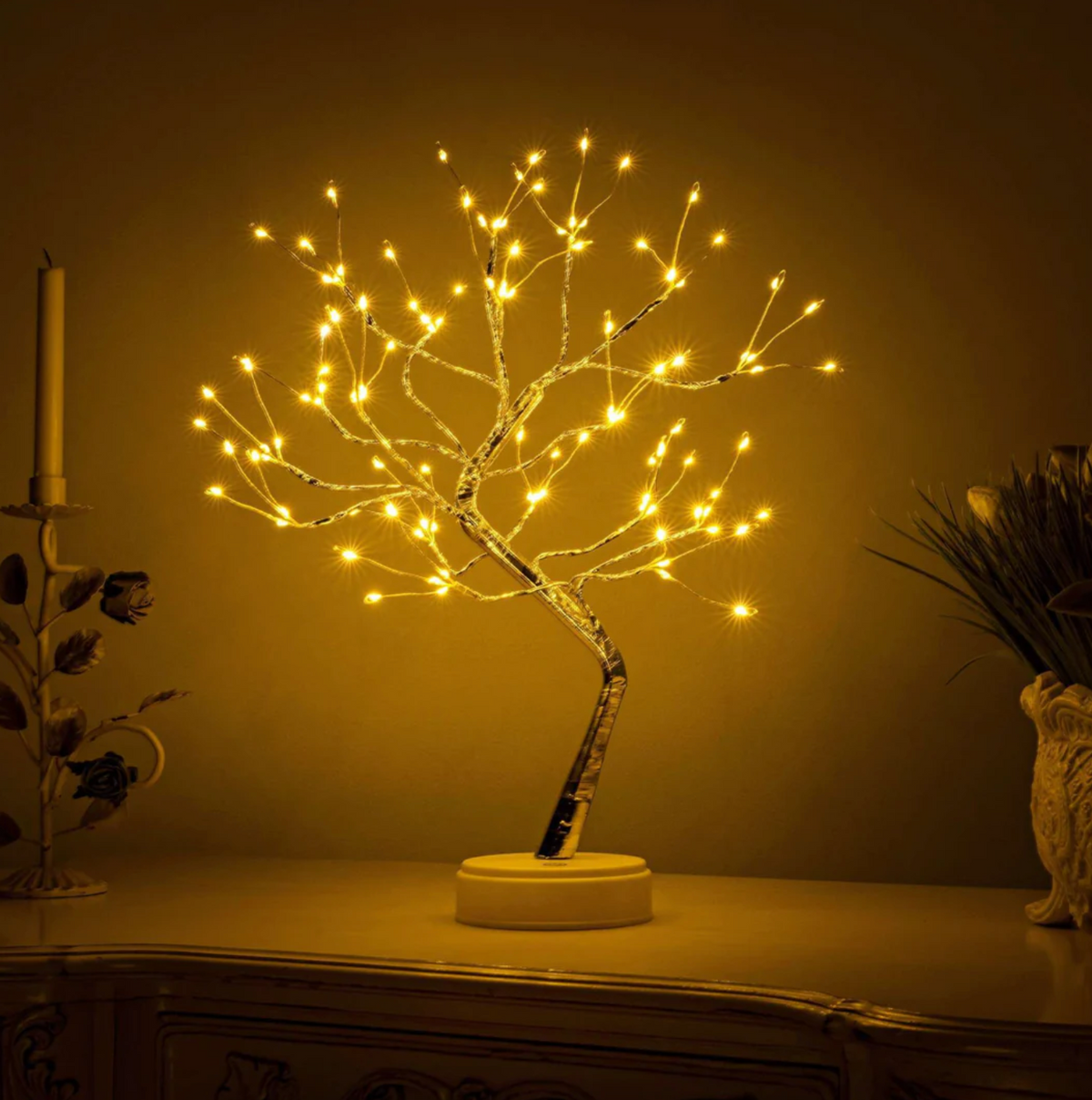 Cordless Table Lamp Light Tree Rechargeable Bedside Lamps with Shapeable Branches