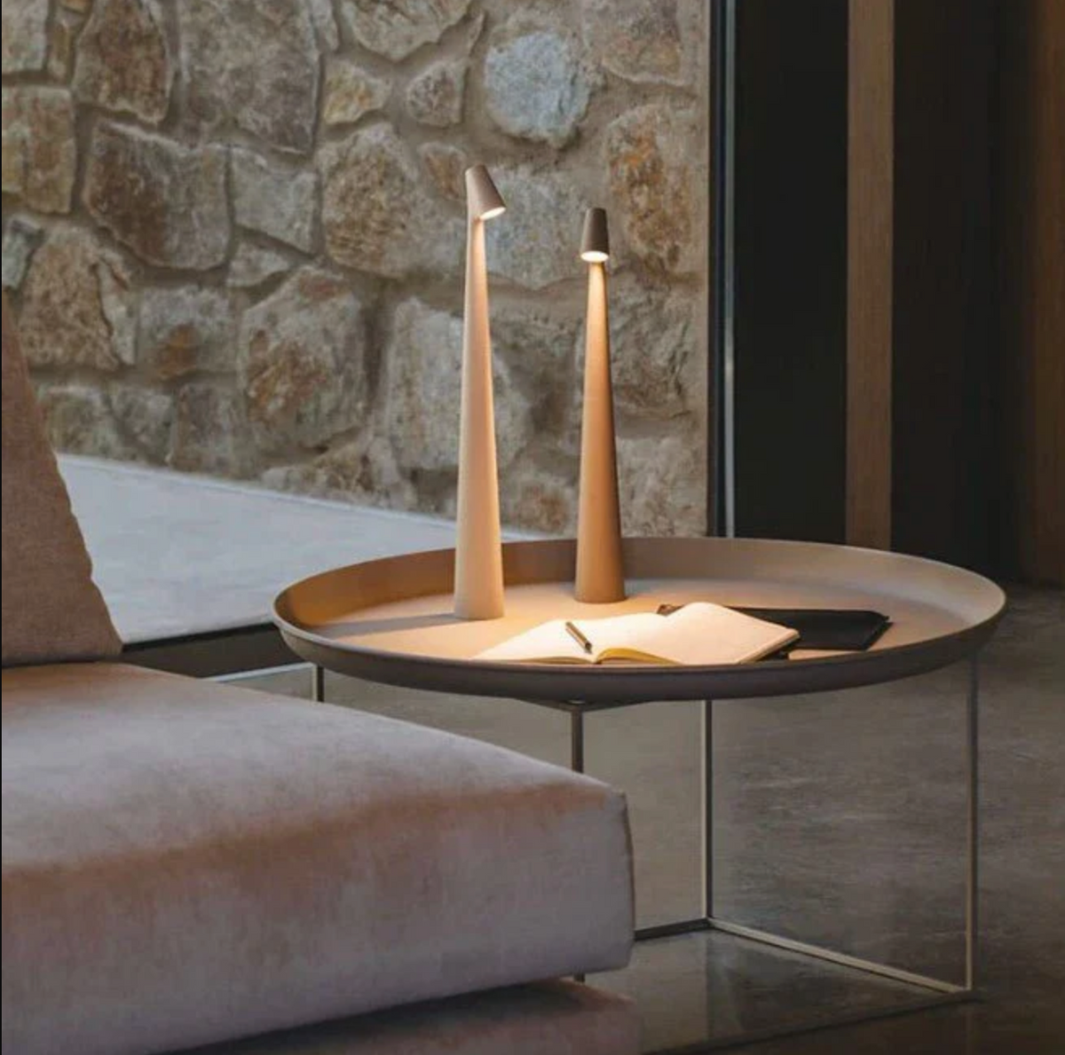Cordless Table Lamp LED Rechargeable Reading Lamp with Touch Dimming in Two Heights