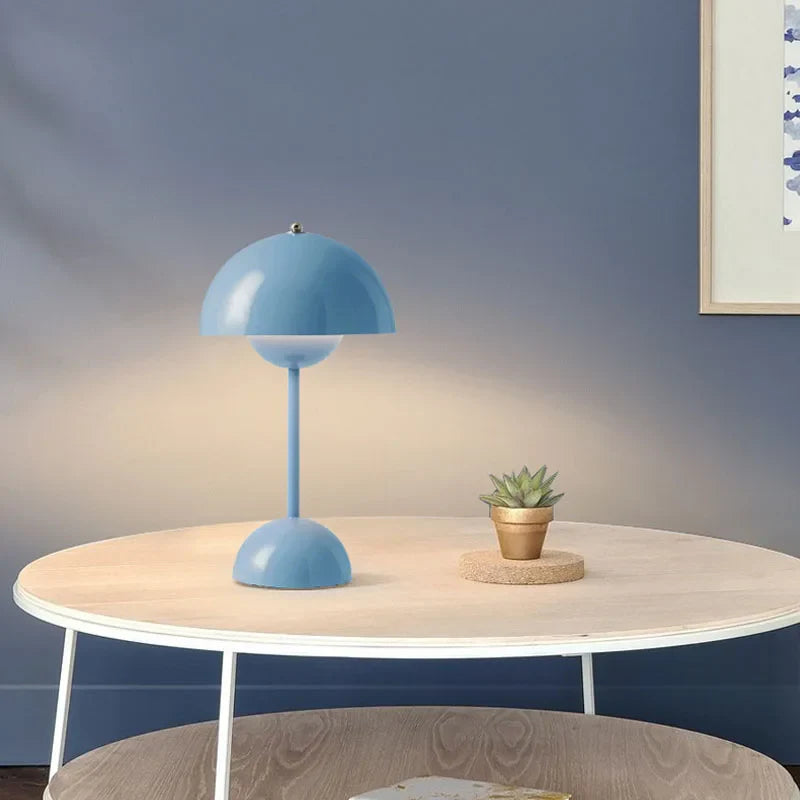 Wireless Table Lamp Minimalist LED Desk Lamp with Touch Dimming in Eight Colors