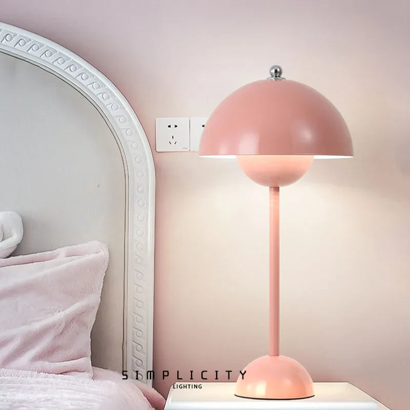 Wireless Table Lamp Minimalist LED Desk Lamp with Touch Dimming in Eight Colors
