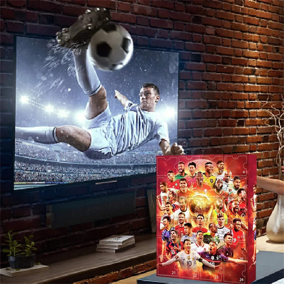Advent Calendar Soccer Themed with Football Rings and Whistles for Kids