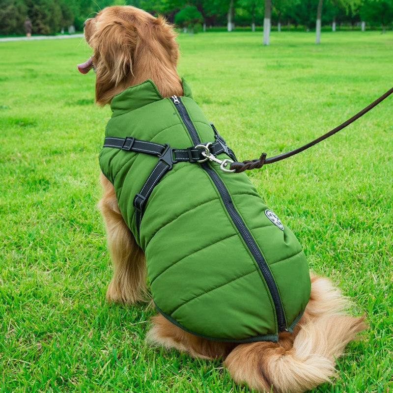 Waterproof Jacket for Dogs Insulated with Reflective Harness Function
