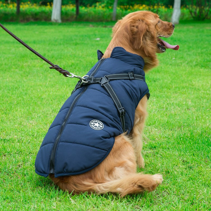 Waterproof Jacket for Dogs Insulated with Reflective Harness Function