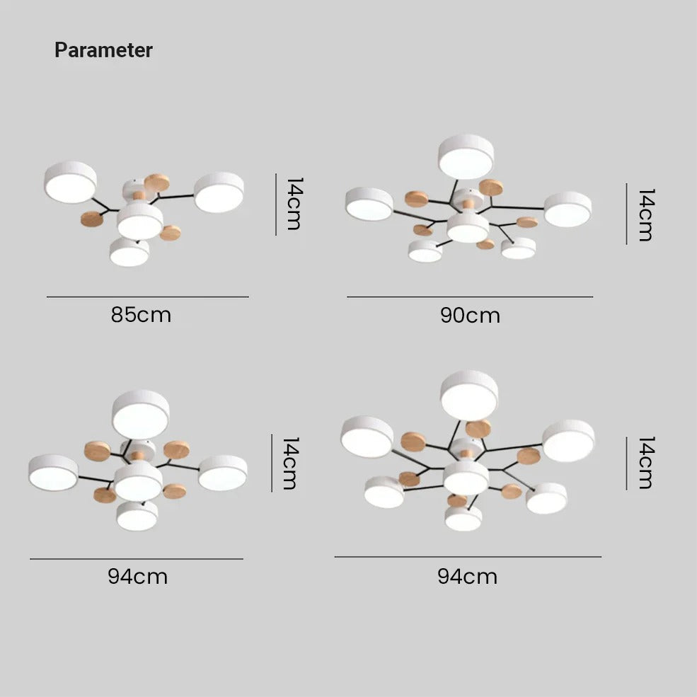 Modern Halo Semi Flush Ceiling Light LED with Iron and Acrylic Shade for Living Rooms