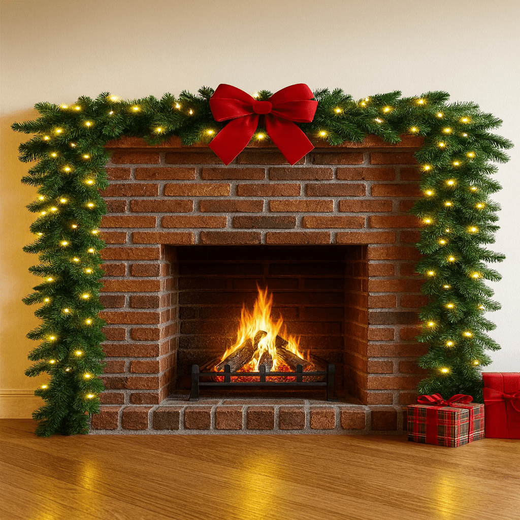 Christmas Lights Garland 2.7 m with 100 Warm White LEDs Battery Powered