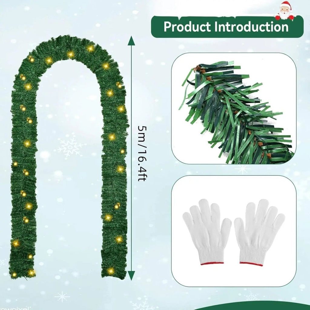 Christmas Lights Garland 2.7 m with 100 Warm White LEDs Battery Powered
