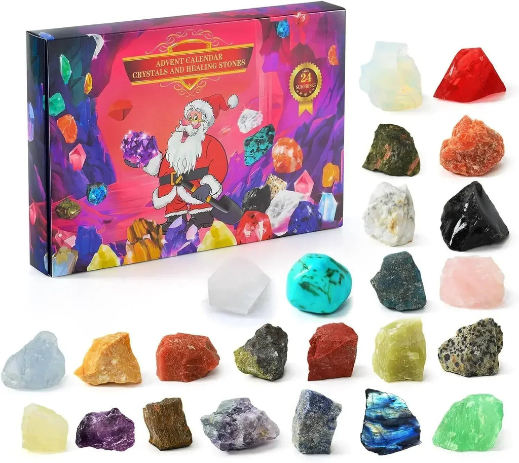 Advent Calendar Crystal with 24 Natural Gemstones for the December Countdown