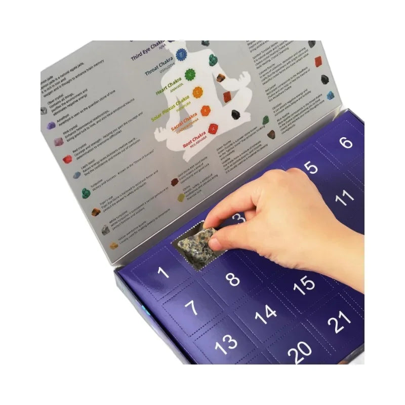 Advent Calendar Crystal with 24 Natural Gemstones for the December Countdown