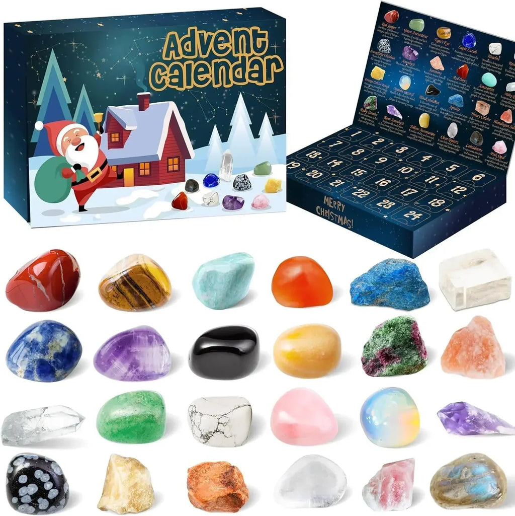 Advent Calendar Crystal with 24 Natural Gemstones for the December Countdown