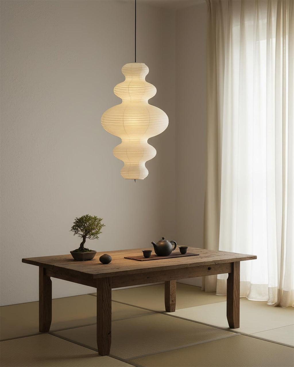 Pendant Light Rice Paper Shade 47 cm Kitchen Pendant Lighting for Sloped Ceilings