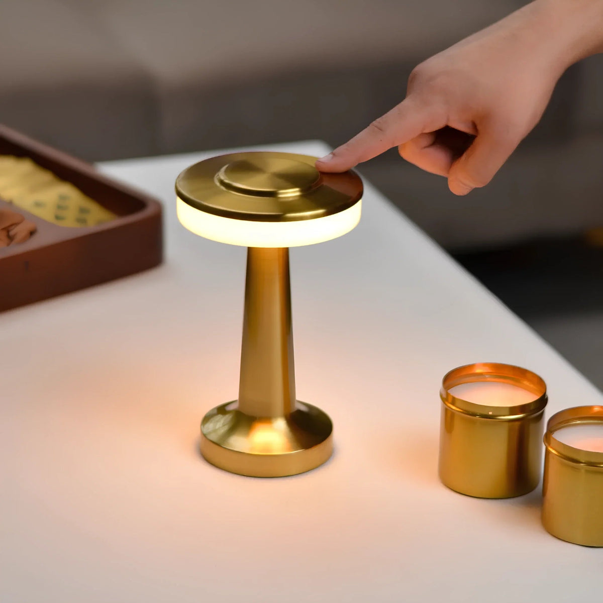 Portable Table Lamp Cordless Rechargeable Retro Table Lamp with Dimming and USB-C Charging
