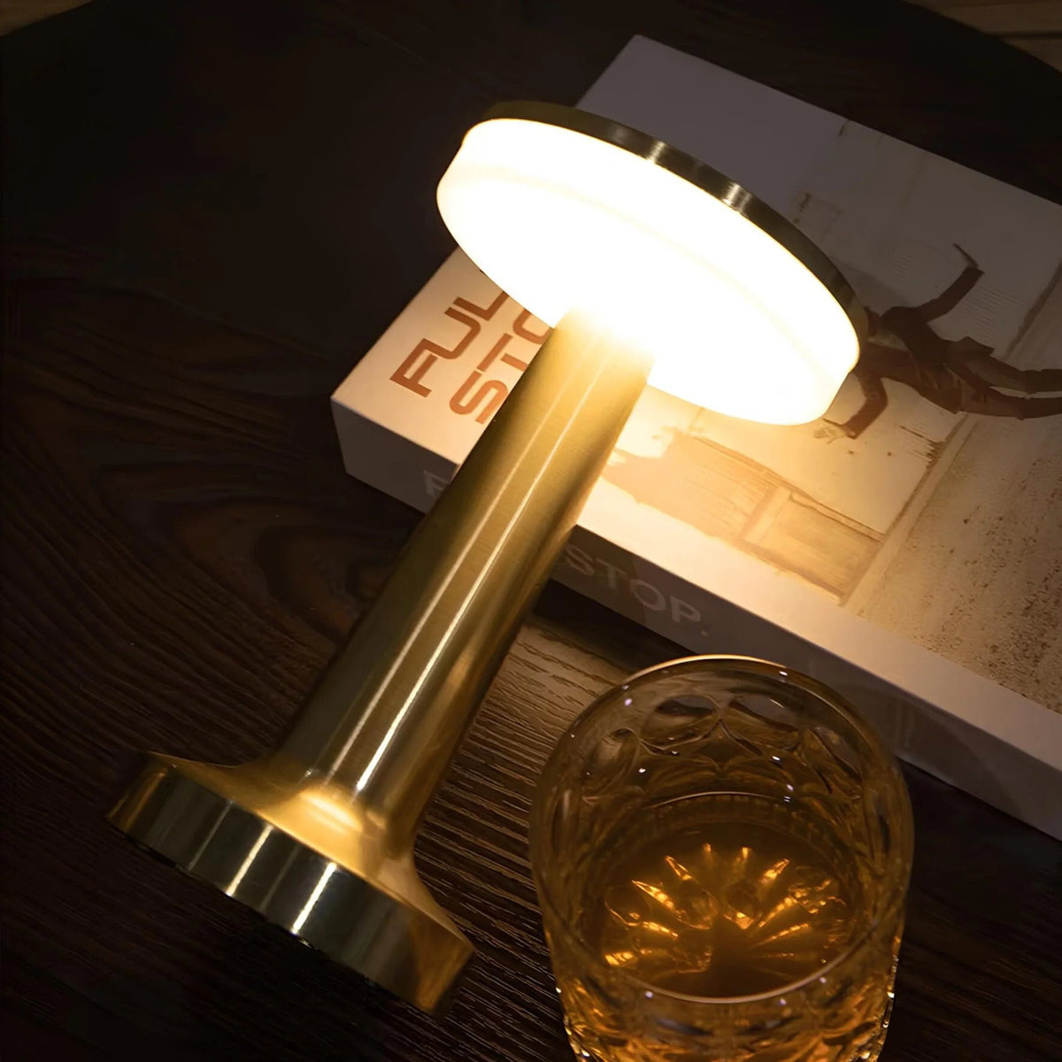 Portable Table Lamp Cordless Rechargeable Retro Table Lamp with Dimming and USB-C Charging