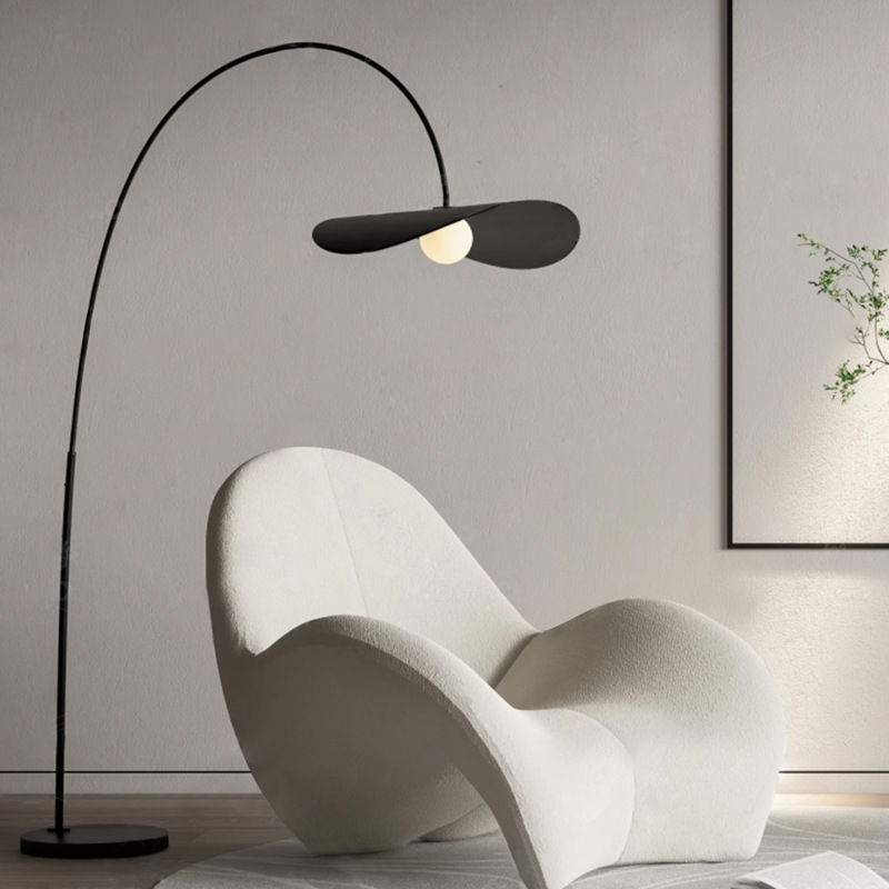 Floor Lamp Wabi Sabi Iron and Acrylic Handcrafted with Adjustable Height to 200 cm