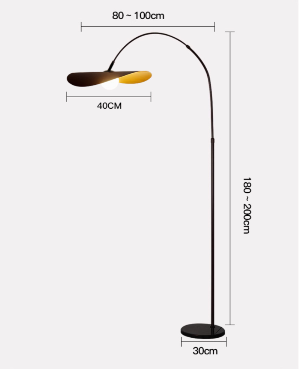Floor Lamp Wabi Sabi Iron and Acrylic Handcrafted with Adjustable Height to 200 cm