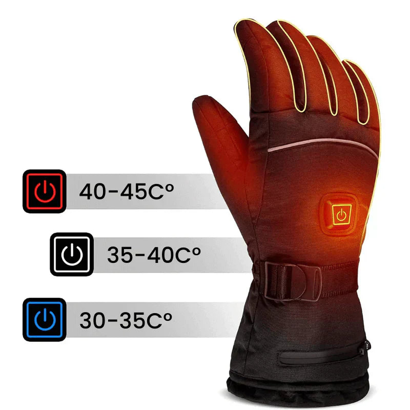 Heated Gloves Rechargeable Waterproof with Three Temperature Settings